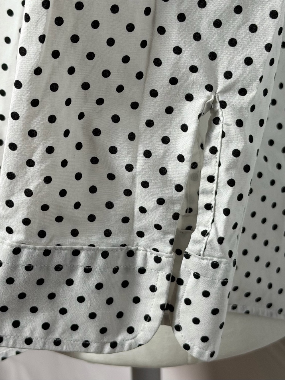 Lauren Ralph Lauren Polka Dot Button Down White Black Parisian Chic Medium - Picture 3 of 11